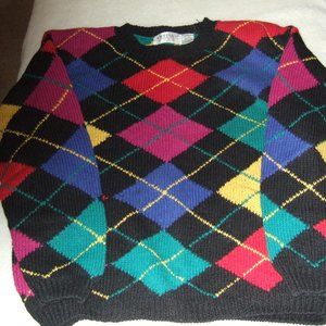 Womans Artisan Wear Argyle Sweater - Large